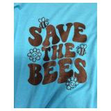 Medium blue save the bees shirt