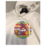 Large White peace gnome hoodie