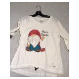 Ladies XS white peace gnomie shirt