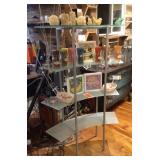 curved glass shelf retail display