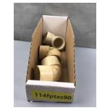 Three 1-1/4 S40 elbow pipe fitting