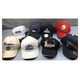 8 baseball caps includes Ford, White Sox, NBA