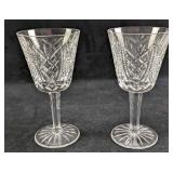 Two Retired Waterford Crystal Clare Cut Goblets