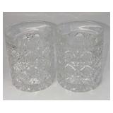 2 Vintage American Cut Double Old Fashioned Glasse