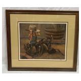 Framed & Signed Print "Little Cowboy" By Norberto