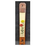 Japanese Wooden Shunkei-Nuri Frame With Flower Pap
