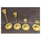 4 Vintage Brass Candlestick Holders