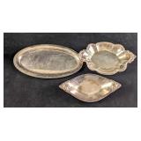 Silver Plated Assorted Trays Three Trays