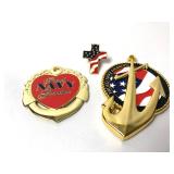 Patriotic US NAVY Proud Grandma Grandpa Medallions