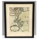 Framed Vintage Map Of Le Port Au Prince In The Isl