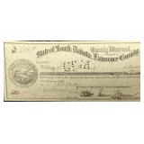 Antique South Dakota Salary Check