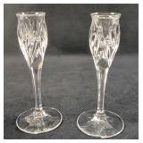 Two Clear Crystal Candlesticks