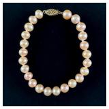 Pink/Peach 7mm Freshwater Pearl Bracelet