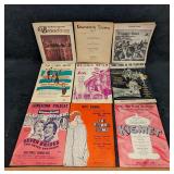 9 Vintage Musical & Movie Sheet Music