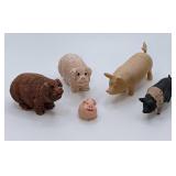 5 Vintage Pigs & Piggies Figurines