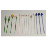 14 Glass and Plastic Swizzle Sticks