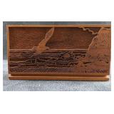 Wooden Laser Engraved Napkin Holder Beach Scene