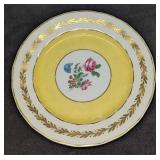 Vintage Yellow & Gold Floral Limoges France Plate