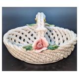 Vintage Italian Porcelain Flower Basket