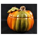 Large Colorful Ceramic Pumpkin Soup Tureen