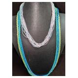 3 Long Nolan Miller Colorful Bead & Multi-Strand N