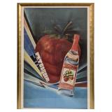 Large Signed Stolichnaya Strawberry Vodka Advertis