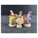 Three Small Porcelain Figurines Rococo Style