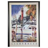 Framed Signed Jim Gerard Holehouse Lighthouse Post