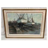 Signed & Numbered Serigraph "Dry Dock" By Schofiel