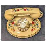 Vintage Express Wired Telephone White Floral