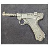 Vintage Metal Luger Pistol Prop Gun