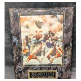 Autographed Joe Montana Football Photo Wall Plaque