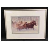 Framed Photo Of Eight Horses Running In The Snow