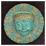 El Arte Azteca Mayan Malachite God Plaque Wall Dec