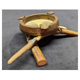 Vintage Deer Antler Brass Ashtray