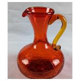 Vintage Red Crackle Glass Small Vase