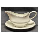 Wedgwood China Silver Ermine Gravy Boat W Underpla