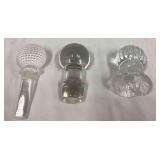 Glass & Crystal Liquor Decanters Lot Of 3