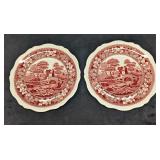 2 Vintage Fine China Spode Tower Dinner Plates