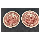 2 Vintage Fine China Spode Tower Dinner Plates