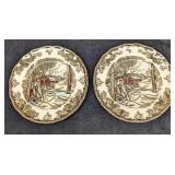 2 Retired Friendly Village Bread & Butter Plates J