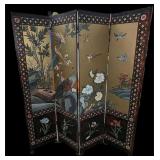 Vintage Oriental Style Birds 4 Panel Room Divider