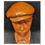 Hand Sculpted Clay Boy Head With Cap