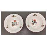 2 Retired Jamestown China Joy of Christmas Bowls A