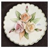 Vintage Capodimonte Italian Roses On Plate Savasta