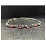 Sterling Pink CZ Bracelet