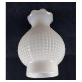 Vintage Hobnail Milk Glass Ruffle Hurricane Shade