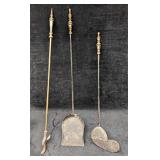 Vintage Fireplace Tools Poker, Shovel & Broom