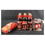 Coca Cola NASCAR Bottles Tin Keychain Ornament