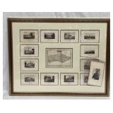 Framed Collection Engravings & A Map From The Excu